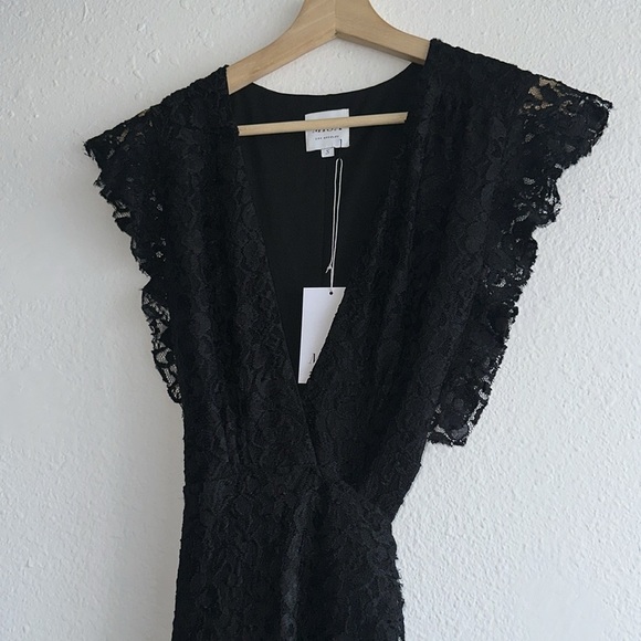 MISA Los Angeles Carolina Black Lace Elegant Wrap Dress Sz. S NWT! - Picture 3 of 8